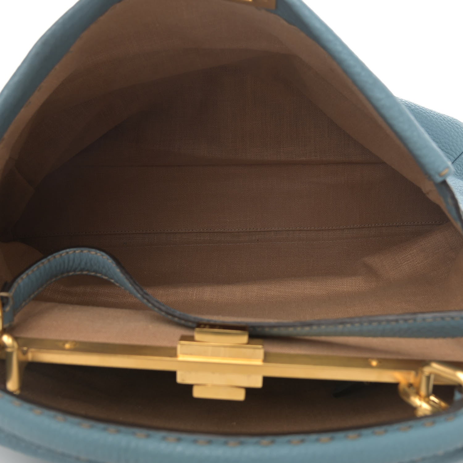 Fendi Cuoio Romano Selleria Large Peekaboo Iconic Satchel Carta Zucchero 5 of 12