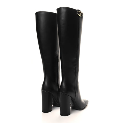 Valentino Garavani Calfskin Vlogo The Bold Edition Knee High 85mm Boots 39 Black 4 of 8