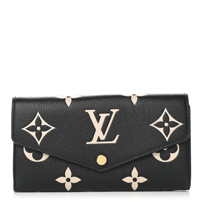 Louis Vuitton Monogram Empreinte Giant Sarah Wallet Black Beige 1 of 6