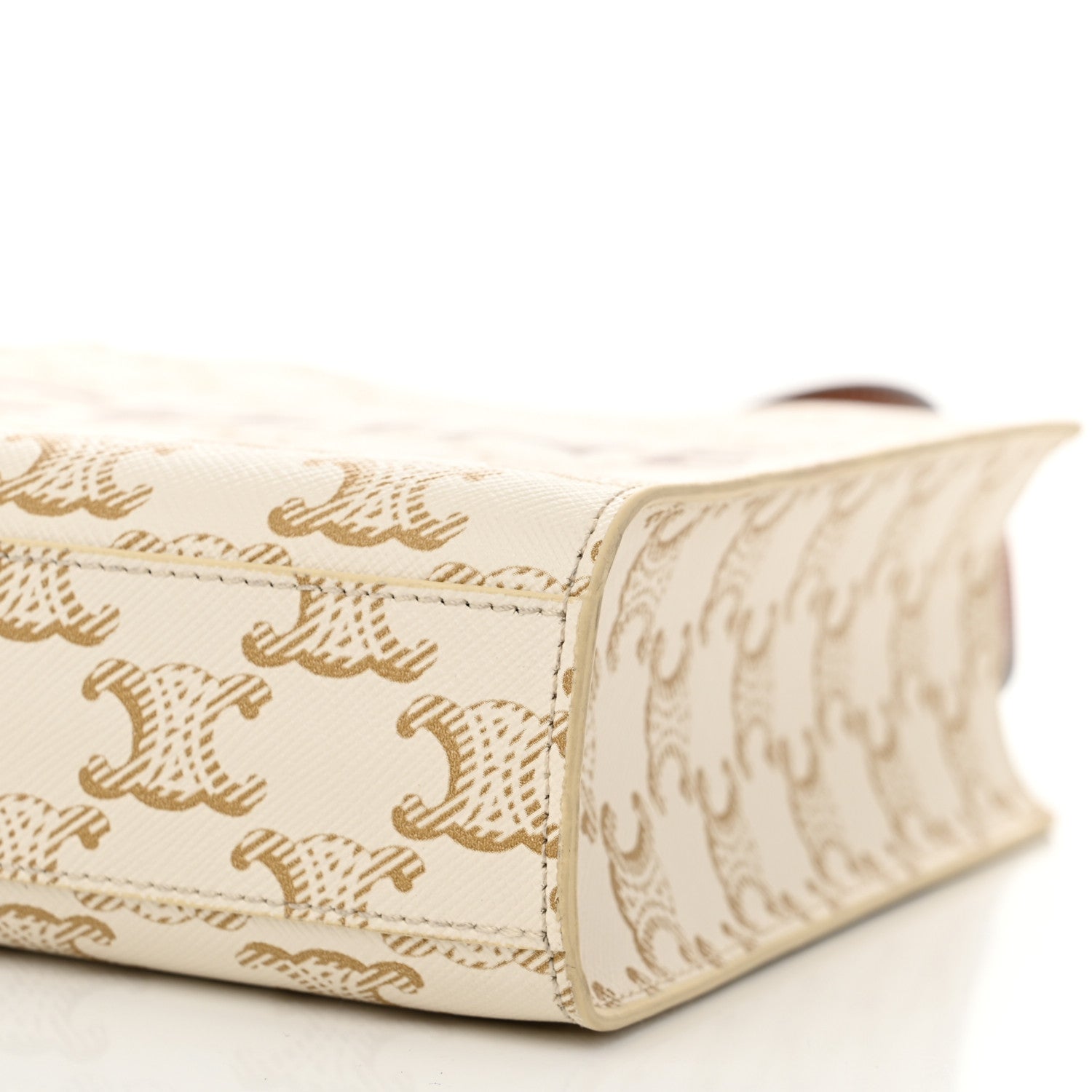 Celine Triomphe Canvas Calfskin Mini Vertical Cabas White 8 of 8