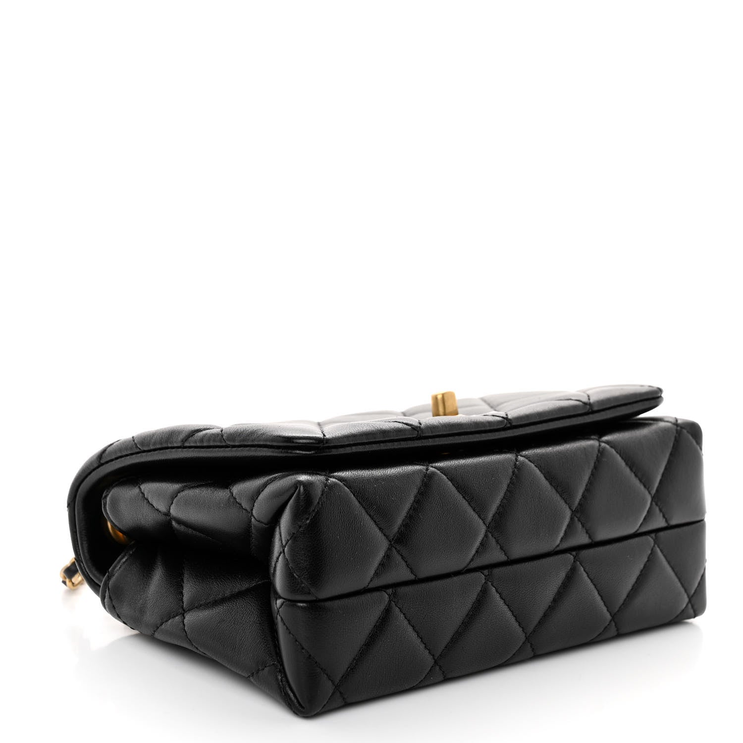 Chanel Shiny Lambskin Quilted Enamel CC Mini Flap Black 4 of 11
