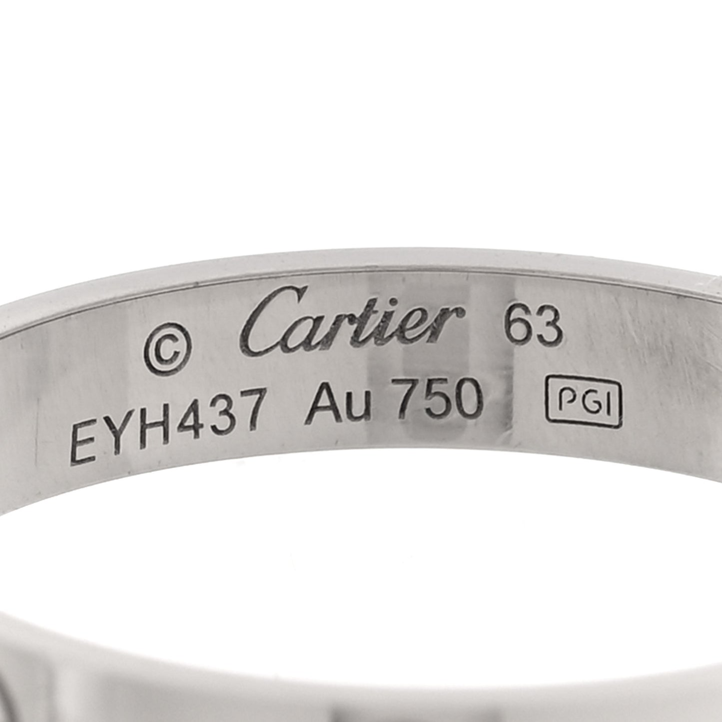 18K White Gold 3.5mm LOVE Wedding Band Ring 63 10.5
