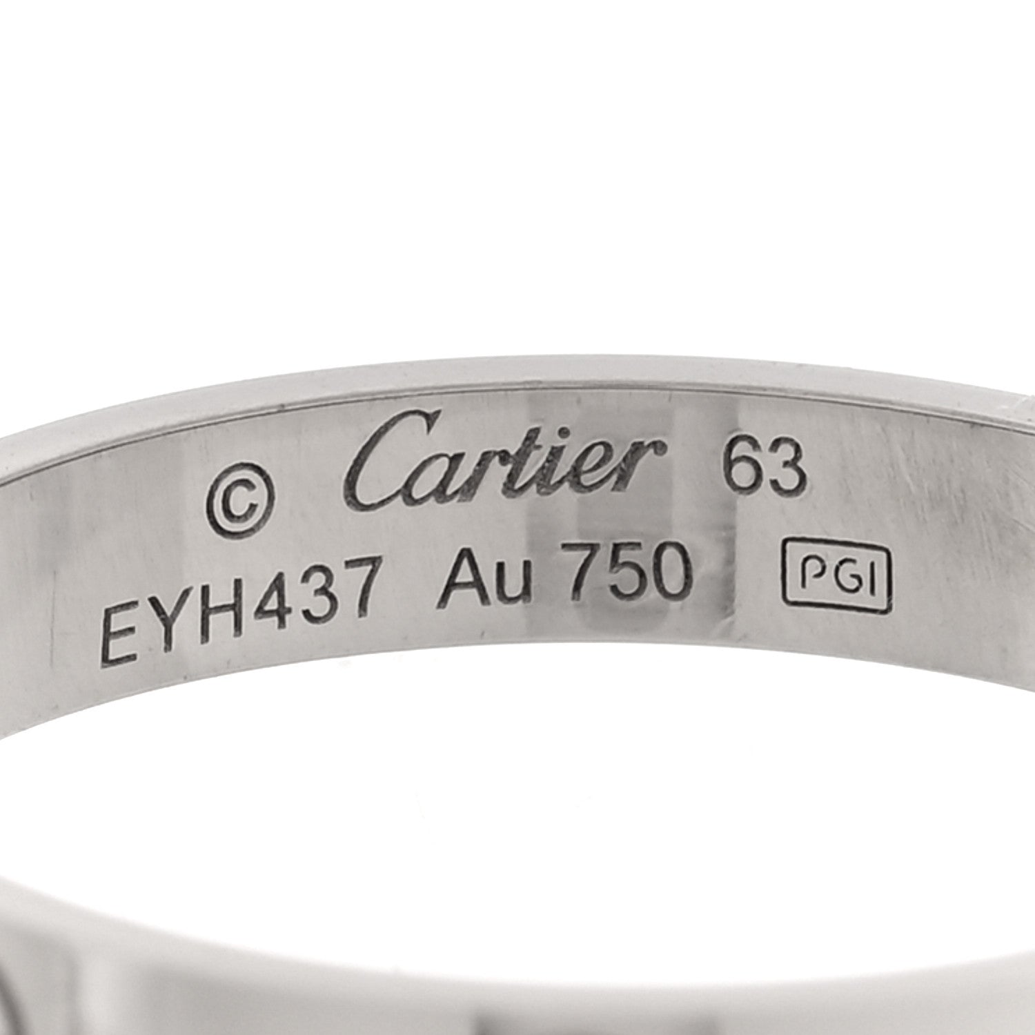 Cartier 18K White Gold 3.5mm LOVE Wedding Band Ring 63 10.5 4 of 4