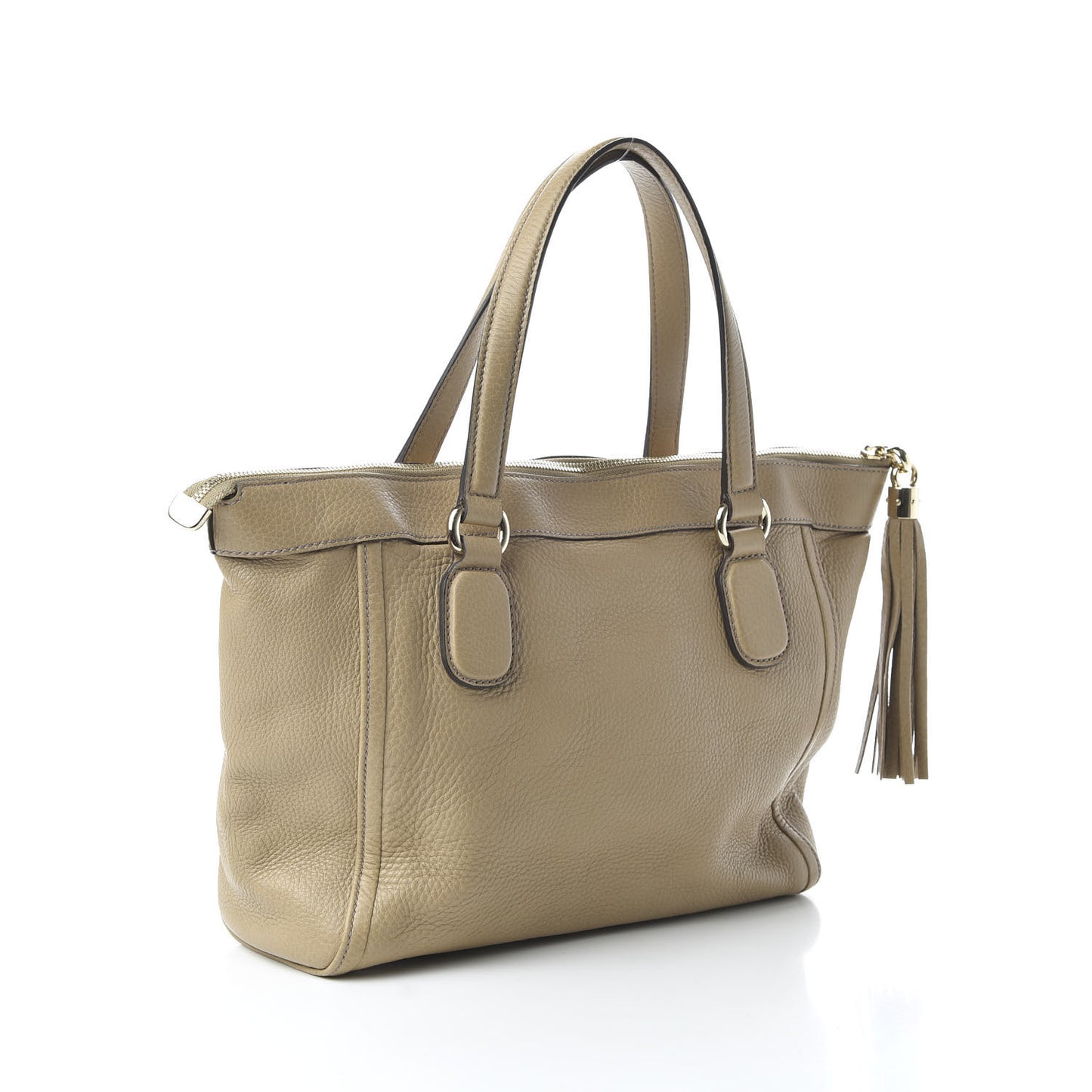 Pebbled Calfskin Small Soho Top Handle Bag Cream
