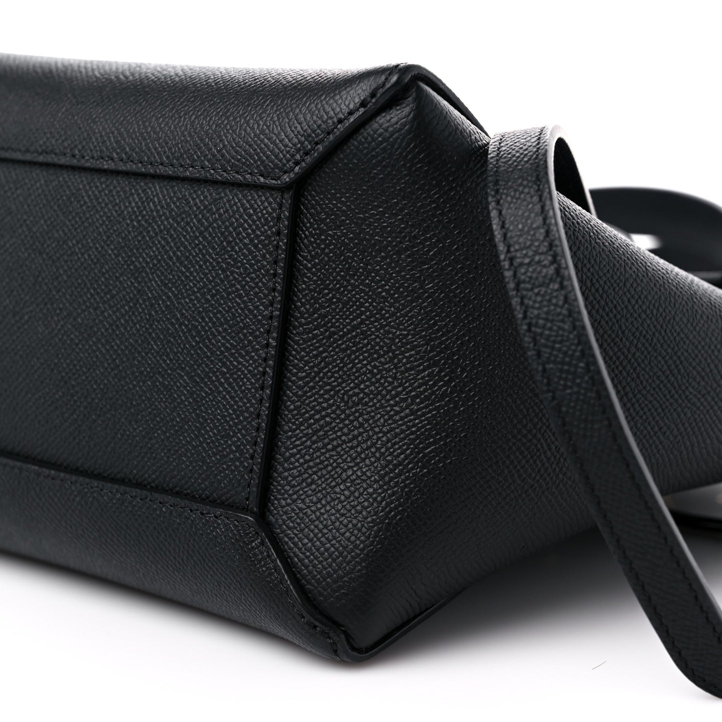 Grained Calfskin Micro Belt Bag Black