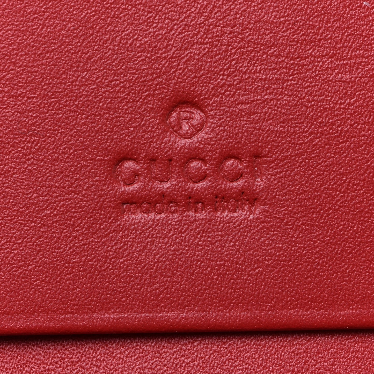 GG Supreme Monogram Bosco Patch Card Case Wallet Beige Malva Hibiscus Red