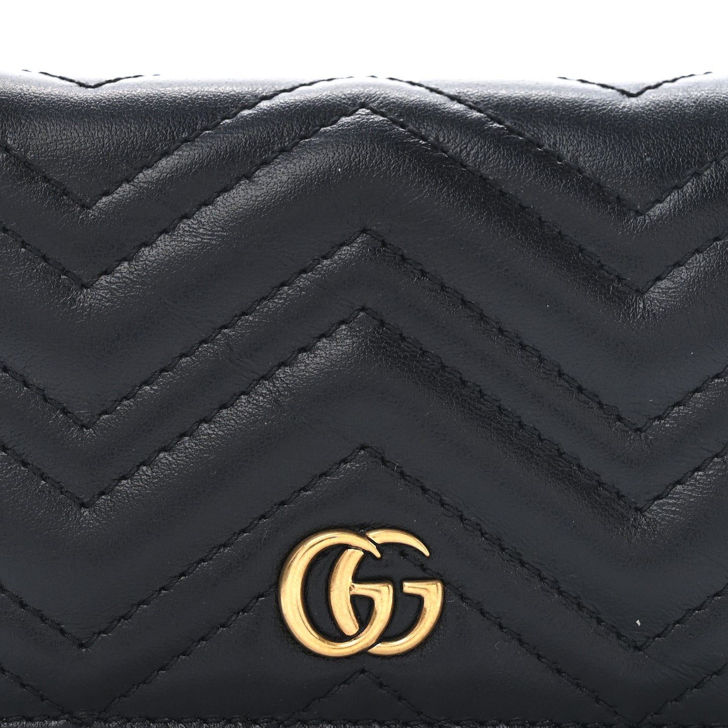Calfskin Matelasse GG Marmont Card Case Wallet Black