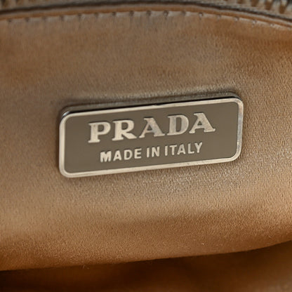 Prada Ostrich Beaded Bag Brown 5 of 23