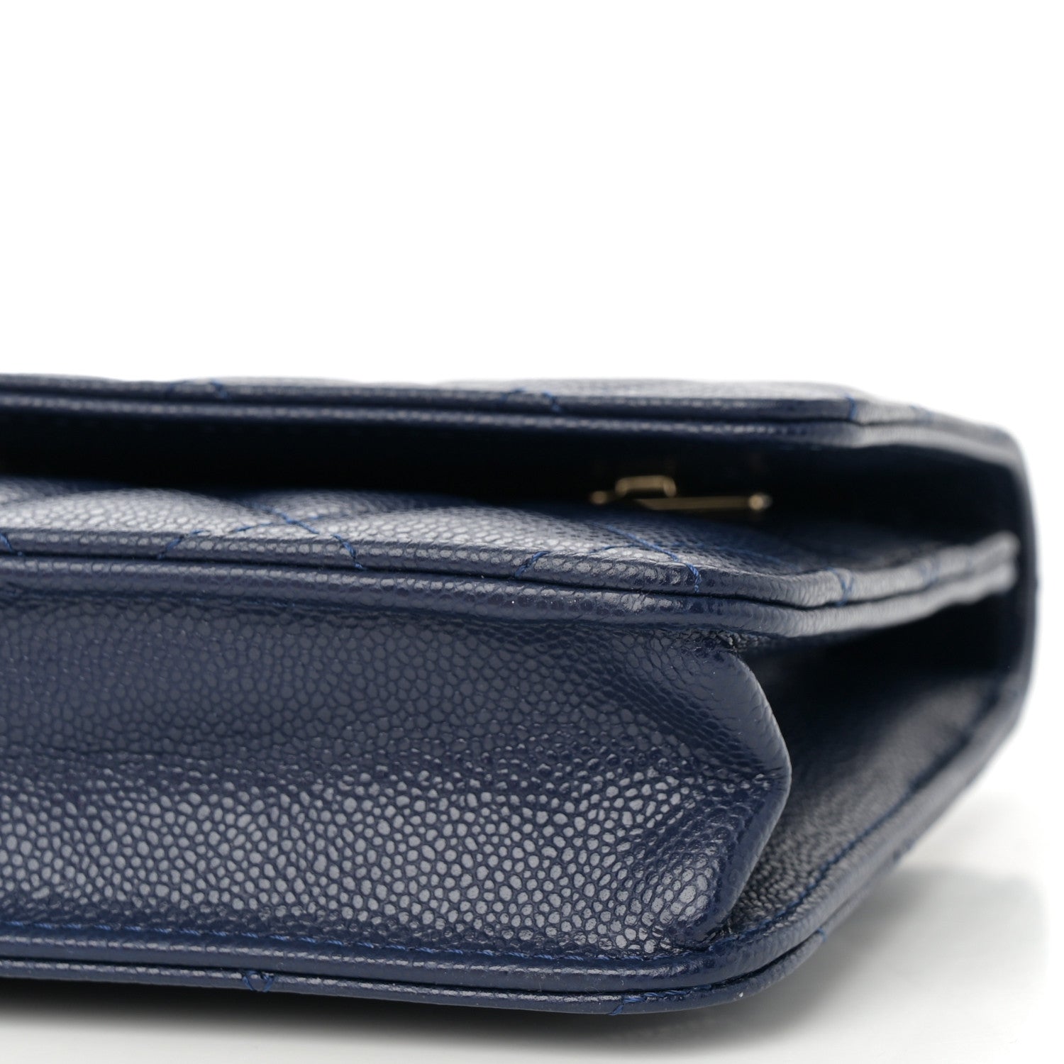 Chanel Caviar Quilted Wallet on Chain WOC Navy Blue 11 of 13