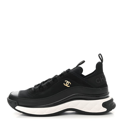 Chanel Velvet Calfskin Mixed Fibers CC Sneakers 39.5 Black 1 of 10