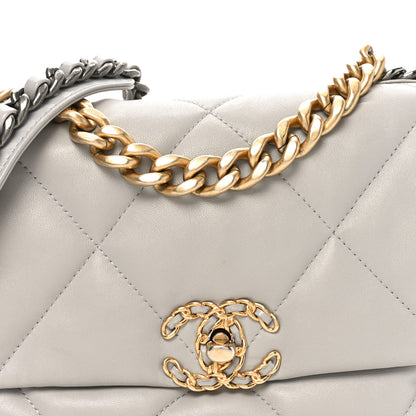 Chanel Lambskin Quilted Medium Chanel 19 Flap Grey 8 of 11