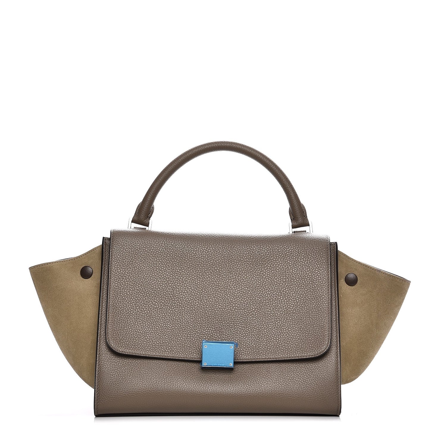 Drummed Calfskin Suede Small Trapeze Souris