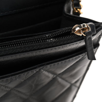 Chanel Aged Calfskin Quilted Lucky Charms Casino 2.55 Reissue Wallet On Chain WOC Black 9 of 11