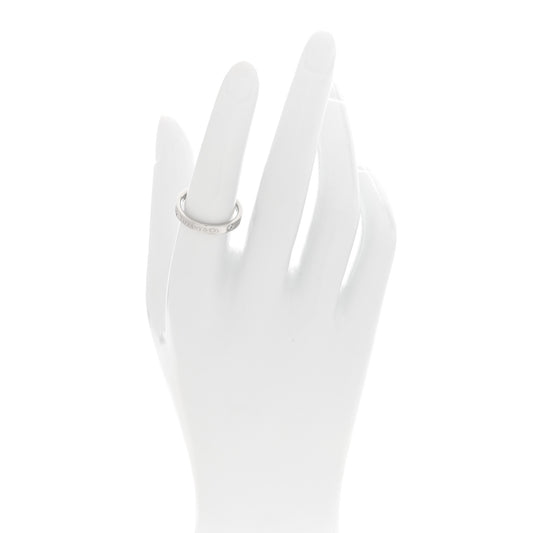 Platinum Diamond Logo Band Ring 54 7