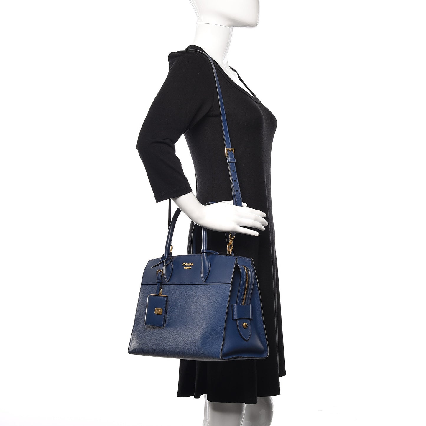 Saffiano City Calfskin Medium Esplanade Bleuette