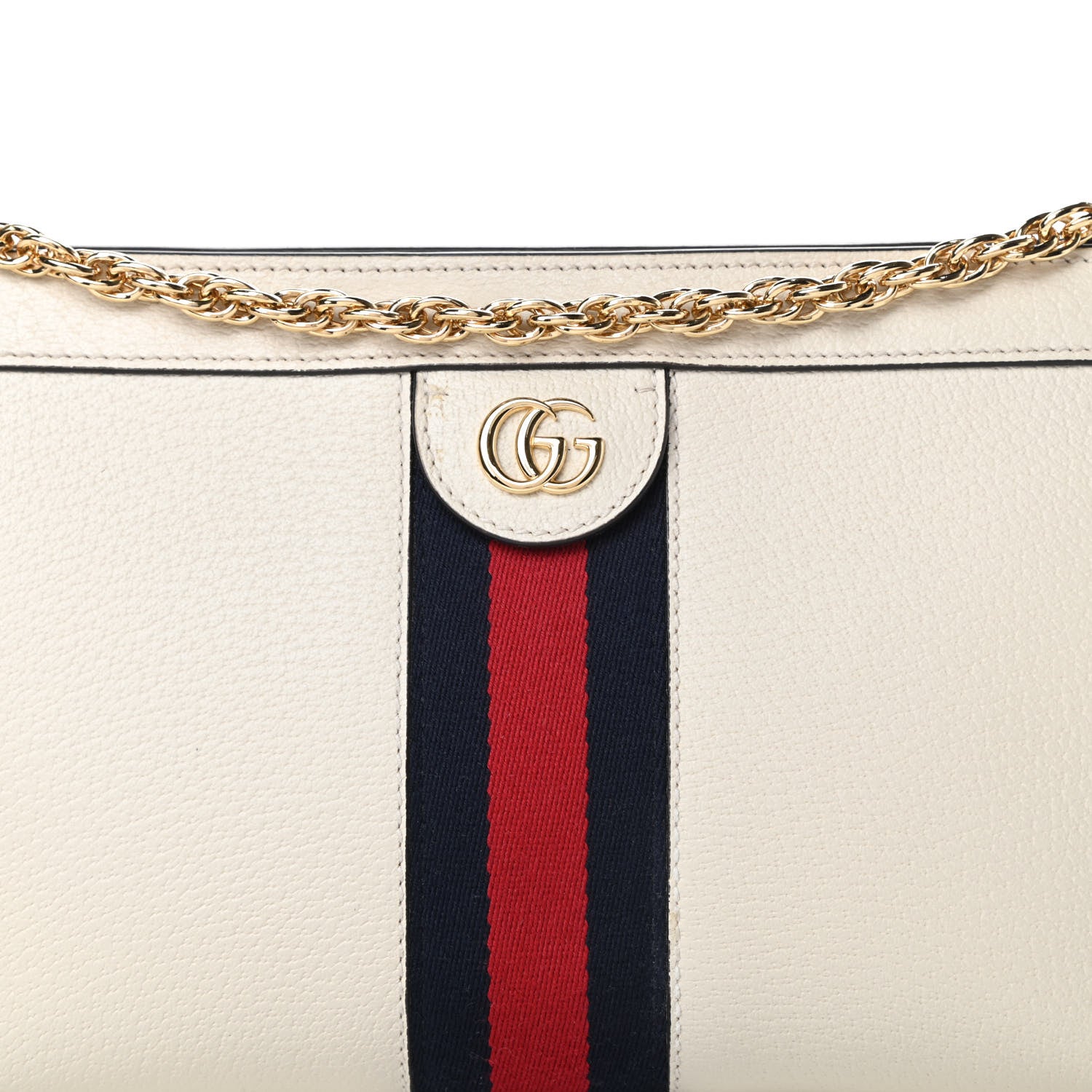 Gucci Textured Calfskin Web Small Ophidia Chain Shoulder Bag Mystic White 8 of 12