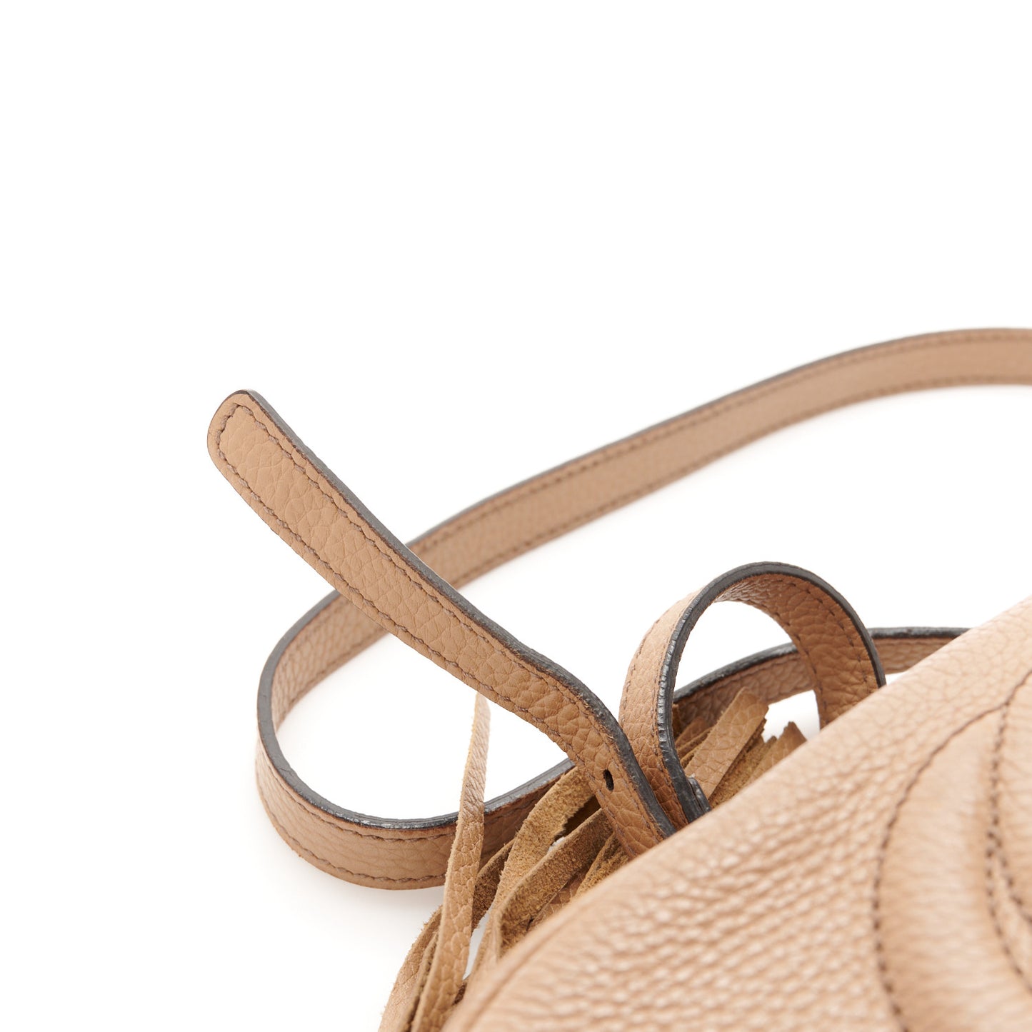 Pebbled Calfskin Small Soho Disco Bag Camelia