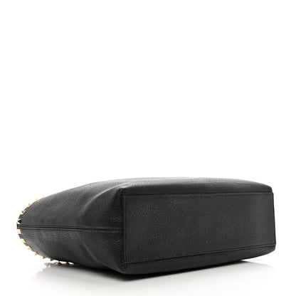 Valentino Garavani Grained Calfskin Small Rockstud Shoulder Tote Black 4 of 11