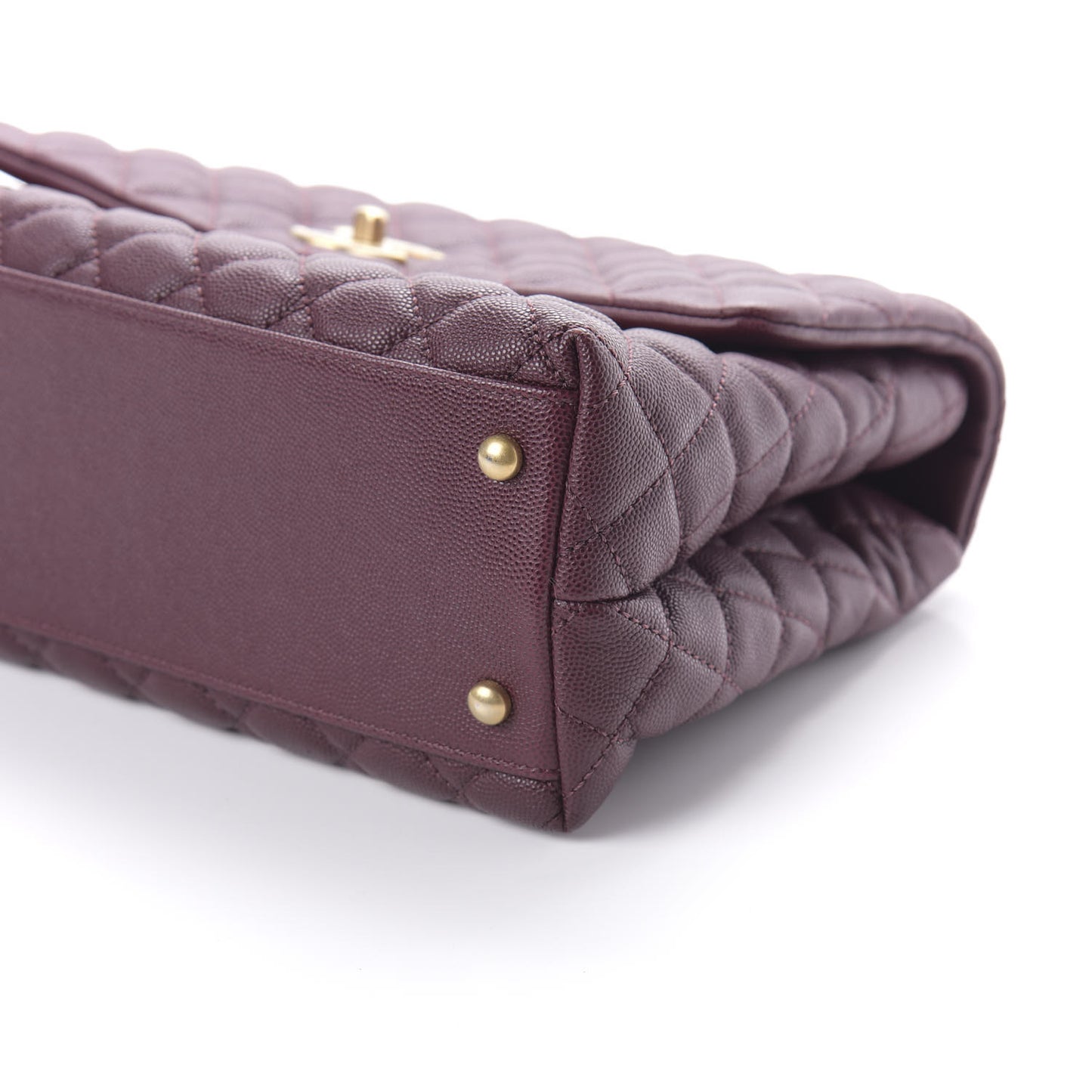Caviar Lizard Quilted Medium Coco Handle Flap Burgundy