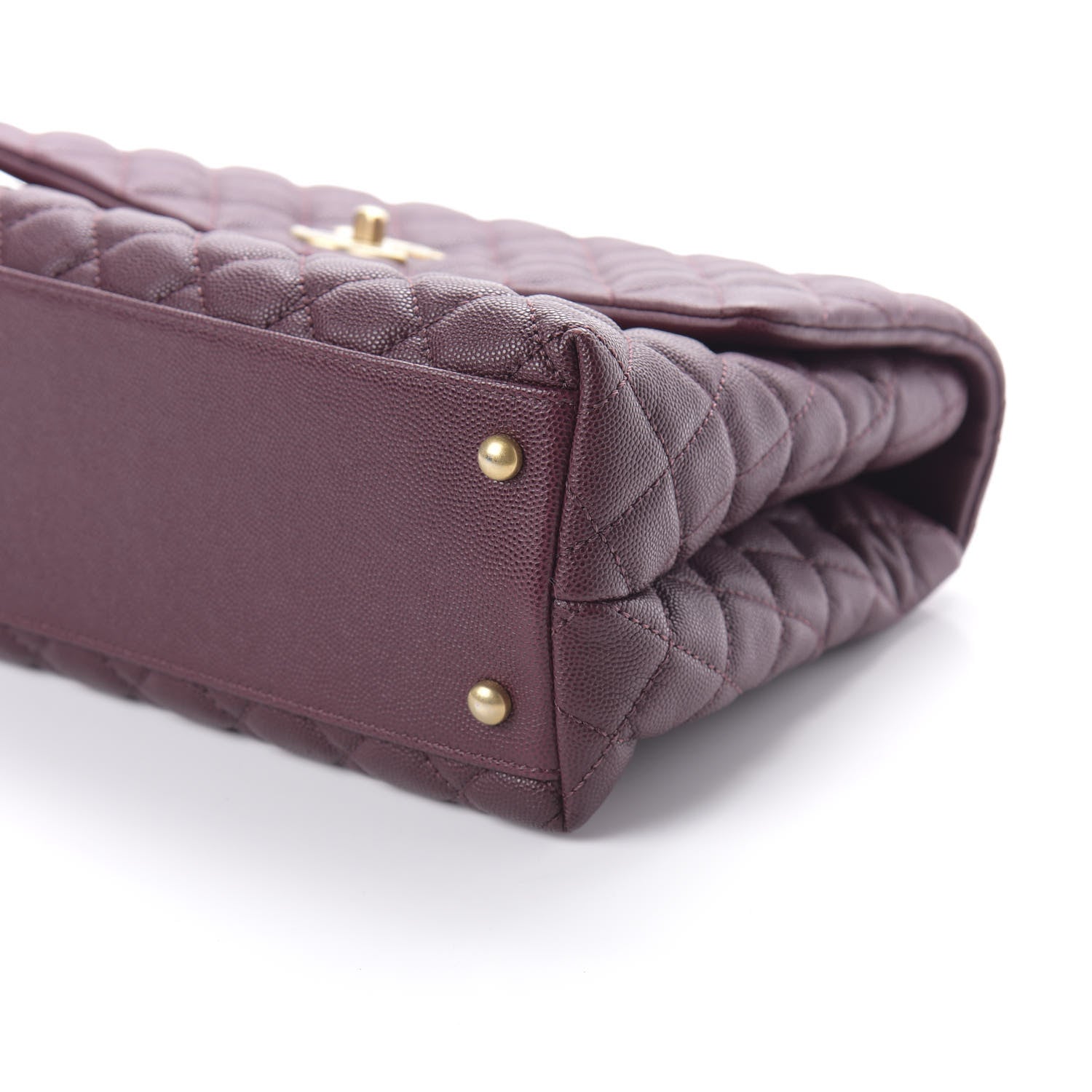 Chanel Caviar Lizard Quilted Medium Coco Handle Flap Burgundy 7 of 11
