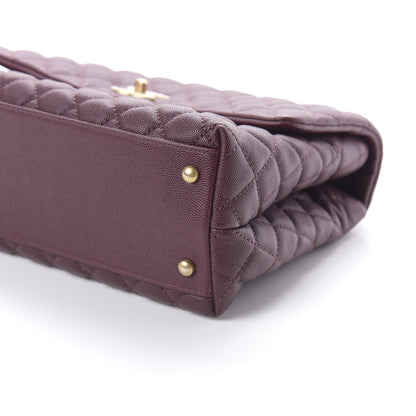 Chanel Caviar Lizard Quilted Medium Coco Handle Flap Burgundy 7 of 11
