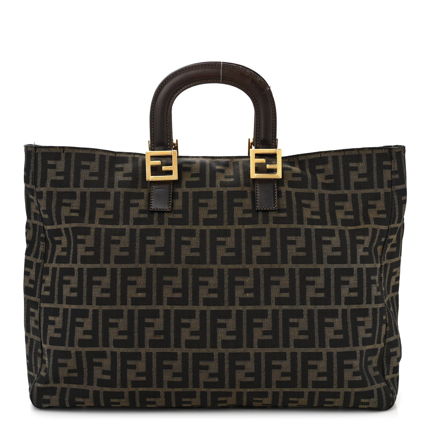 Fendi Zucca Top Handle Tote Tobacco 1 of 16