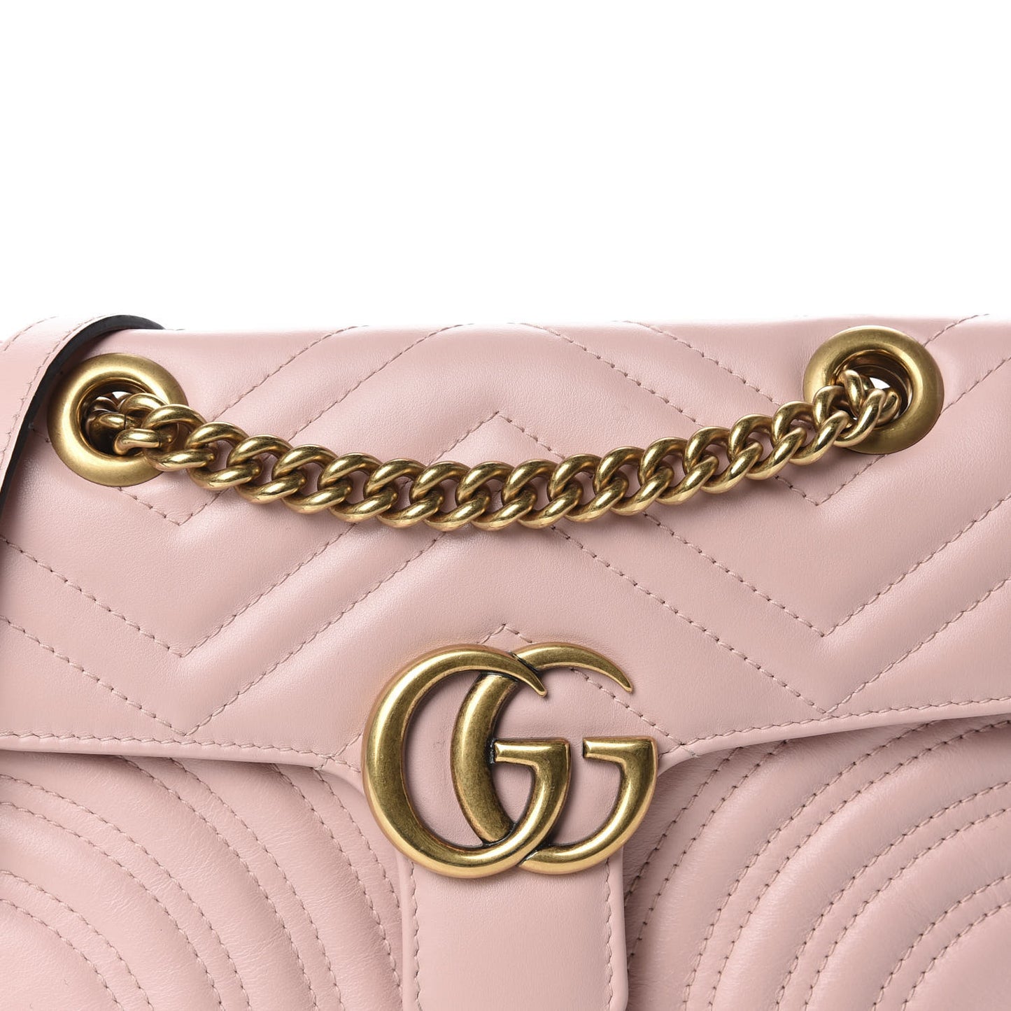Calfskin Matelasse Mini GG Marmont Shoulder Bag Perfect Pink