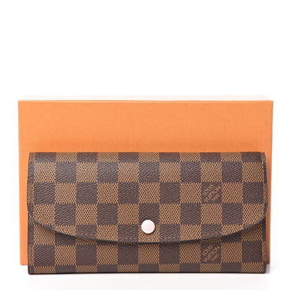 Louis Vuitton Damier Ebene Emilie Wallet Rose Ballerine 8 of 8