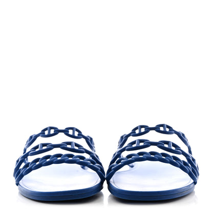 Hermes Rubber Chaine d'Ancre Rivage Sandals 35 Bleu Smalt 2 of 13