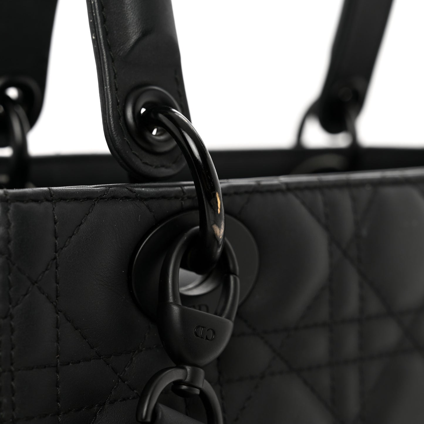 Ultra Matte Calfskin Cannage Medium Lady Dior Black