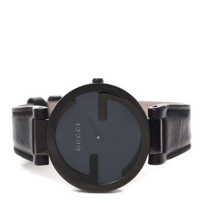 Gucci PVD Stainless Steel Calfskin 37mm Interlocking G Quartz Watch Black 2 of 4