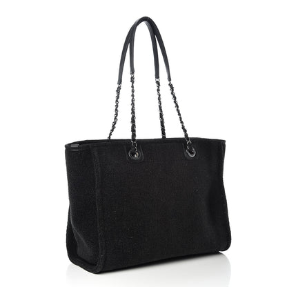 Chanel Lurex Boucle Small Deauville Tote Black 3 of 9