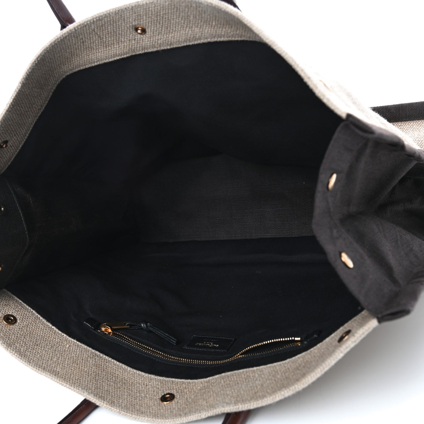 Linen Calfskin Rive Gauche Tote Natural