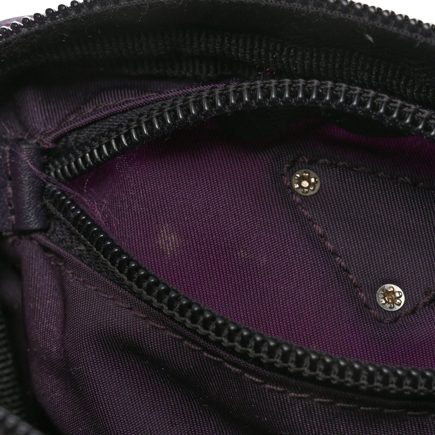 Nylon Tessuto Cosmetic Pouch Purple