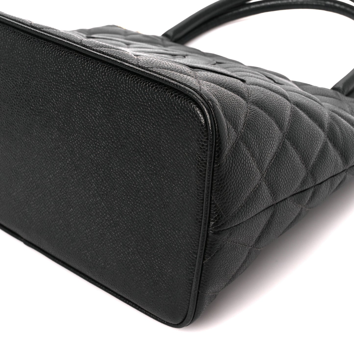 Caviar Quilted Medallion Tote Black