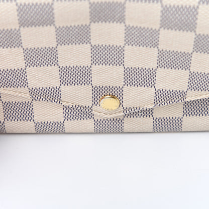 Louis Vuitton Damier Azur Pochette Felicie Chain Wallet Rose Ballerine 24 of 24