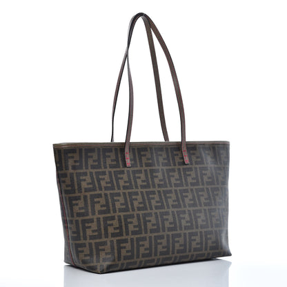 Fendi Zucca Spalmati Vitello Elite Small Roll Tote Tobacco Ciclamino 3 of 12