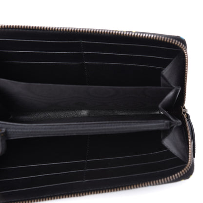 Gucci Calfskin Matelasse GucciGhost GG Marmont Zip Around Wallet Black New Acquamarine 5 of 10