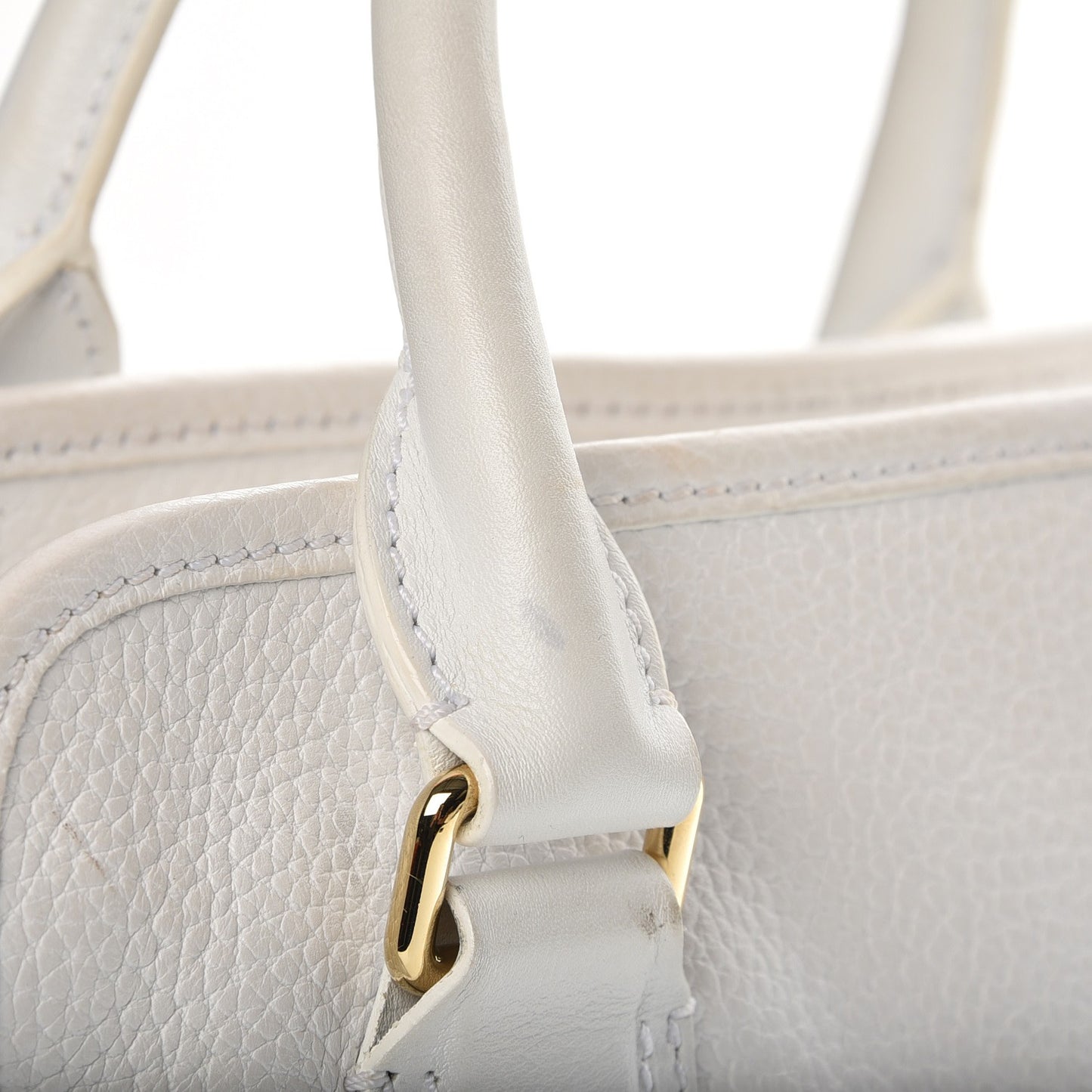 London Grainy Calfskin Medium Minford Portrait Tote White