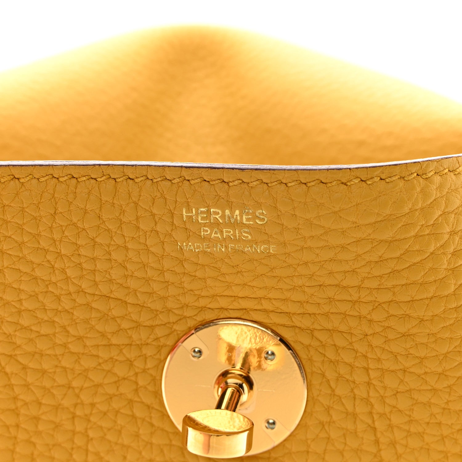 Hermes Taurillon Clemence Lindy 30 Jaune Ambre 6 of 12