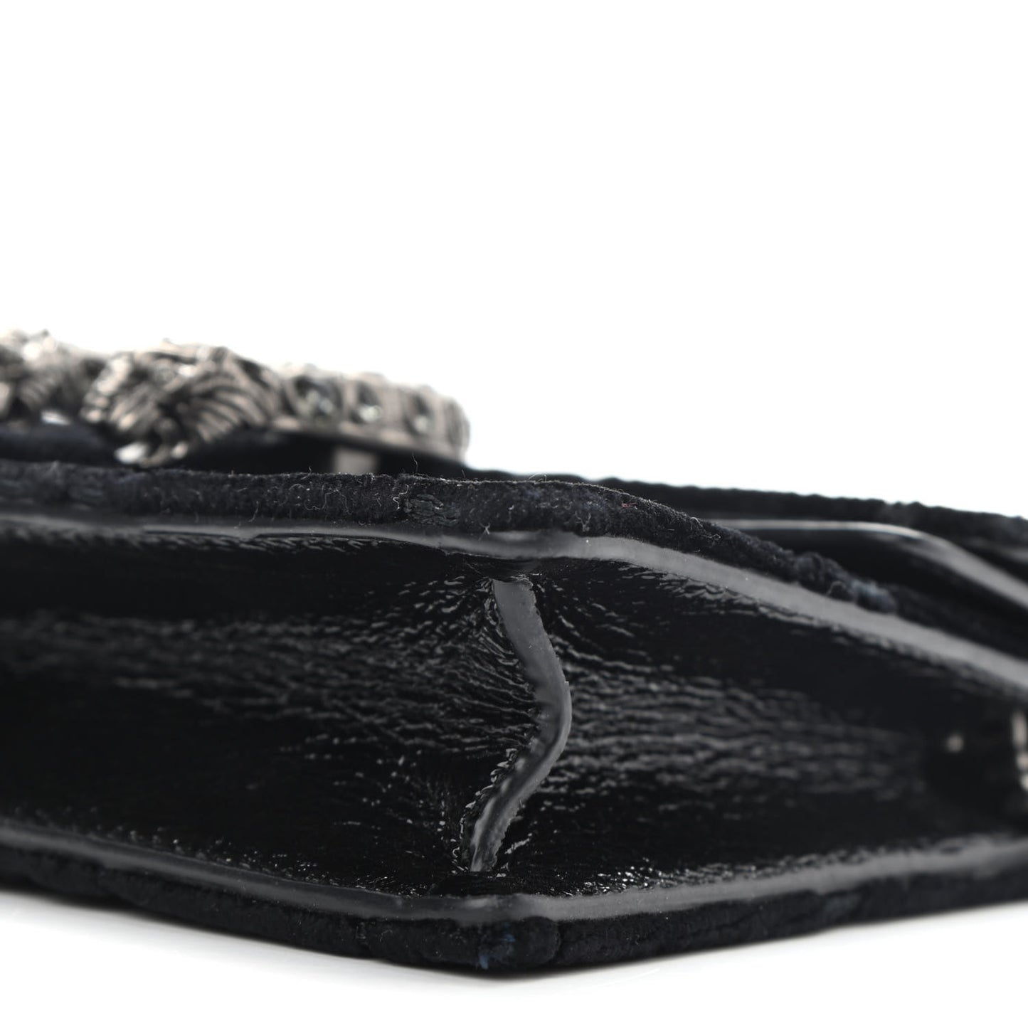 Velvet GG Monogram Super Mini Dionysus Shoulder Bag Black