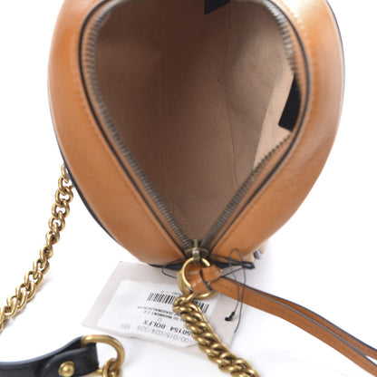 Gucci Azalea Calfskin Matelasse Diagonal Mini Torchon GG Marmont Round Shoulder Bag Cognac Black 5 of 10