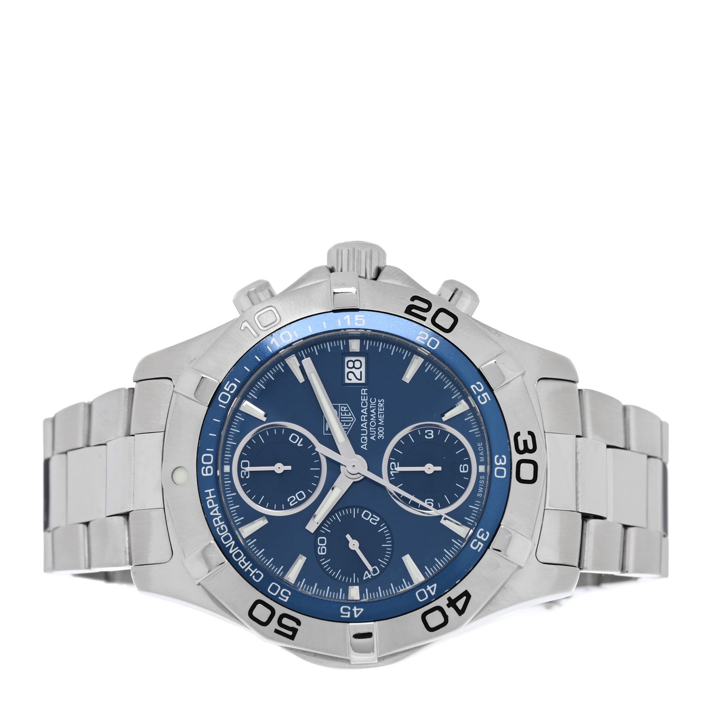 Stainless Steel 41mm Aquaracer 300M Chronograph Automatic Watch Blue CAF2112