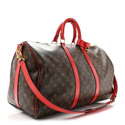 Louis Vuitton Calfskin Monogram Keepall Bandouliere 50 Coquelicot 2 of 13