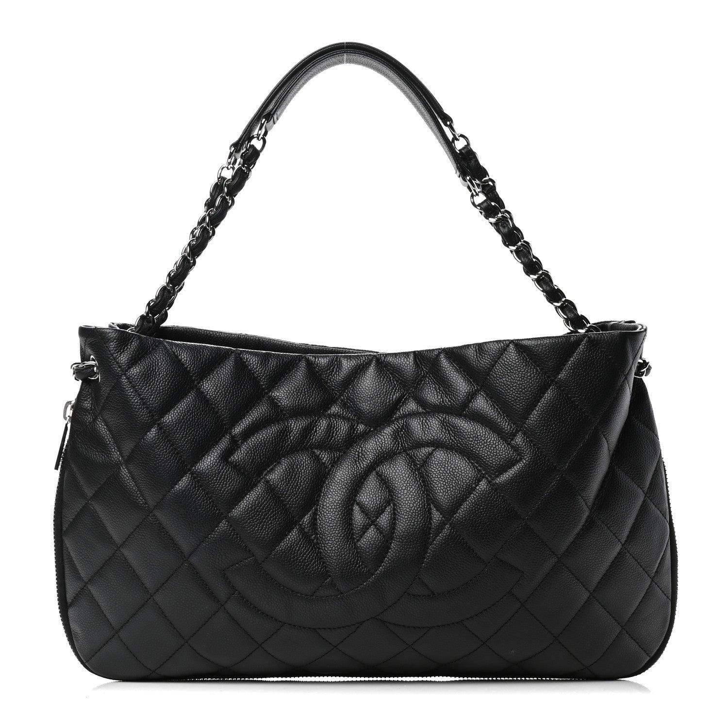 Chanel Caviar Quilted Expandable Zip Shoulder Bag Black 1 of 4