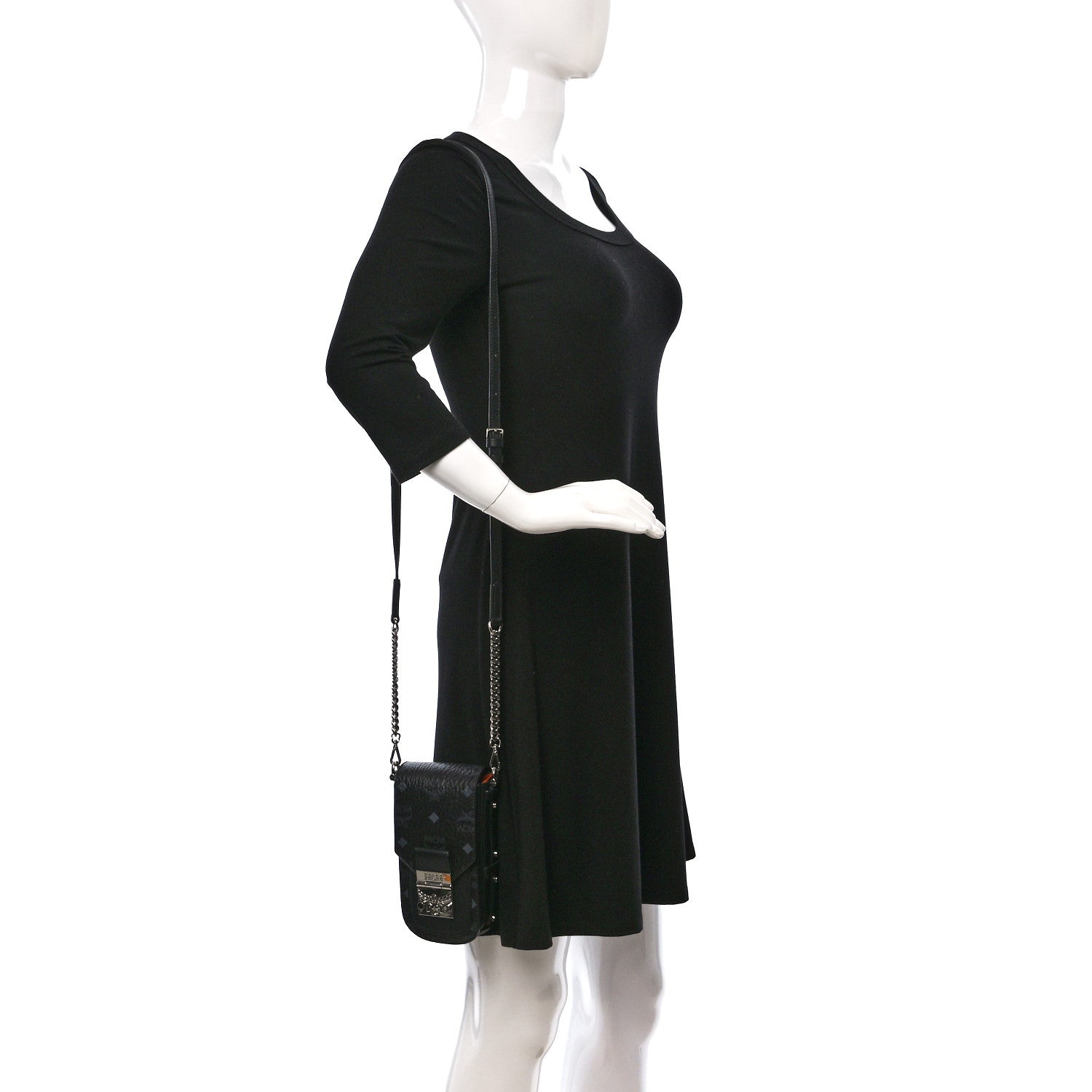 MCM Visetos Mini Patricia Crossbody Pouch Black 2 of 8