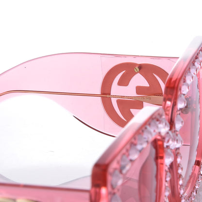 Gucci Acetate Crystal Oversize Sunglasses GG0148S Pink 5 of 6