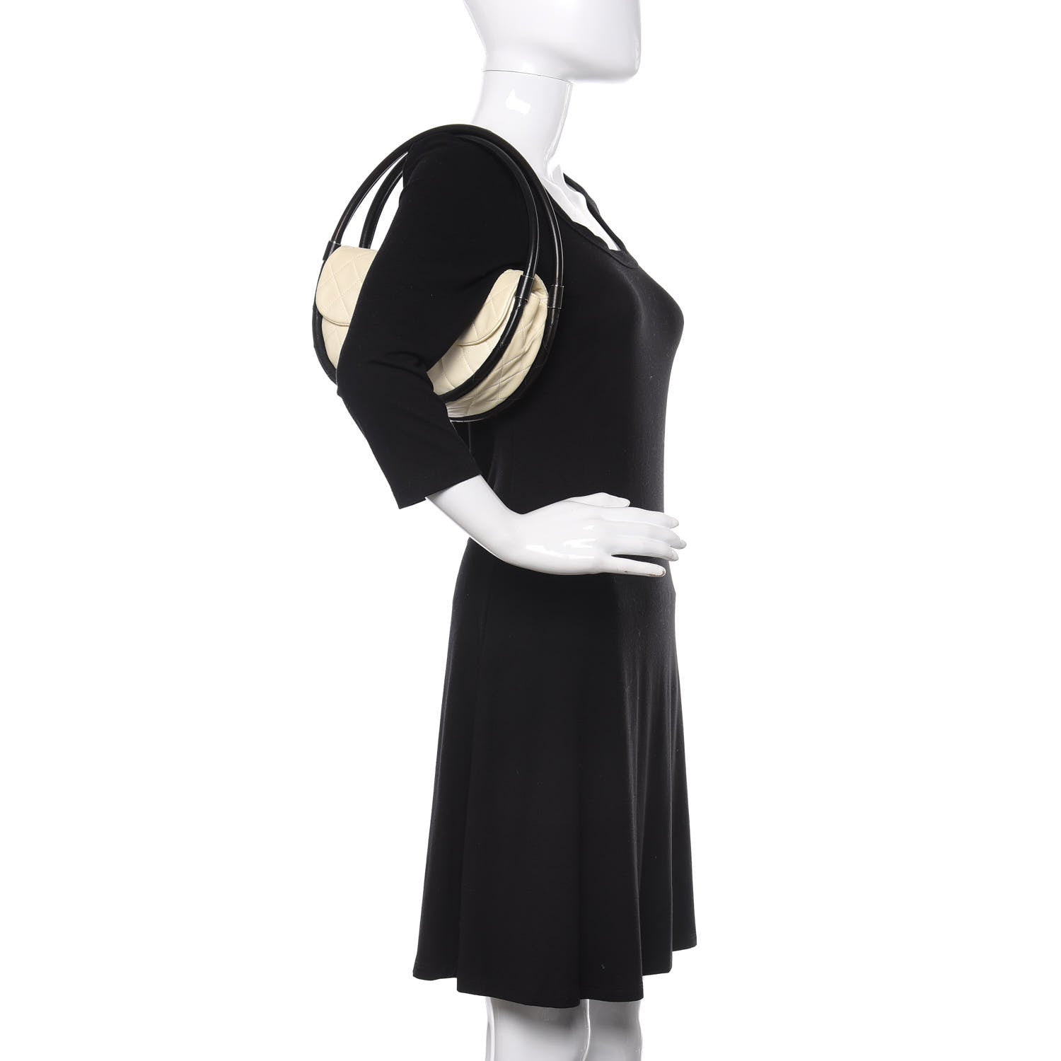 Chanel Quilted Lambskin Small Hula Hoop Flap Ivory 2 of 10