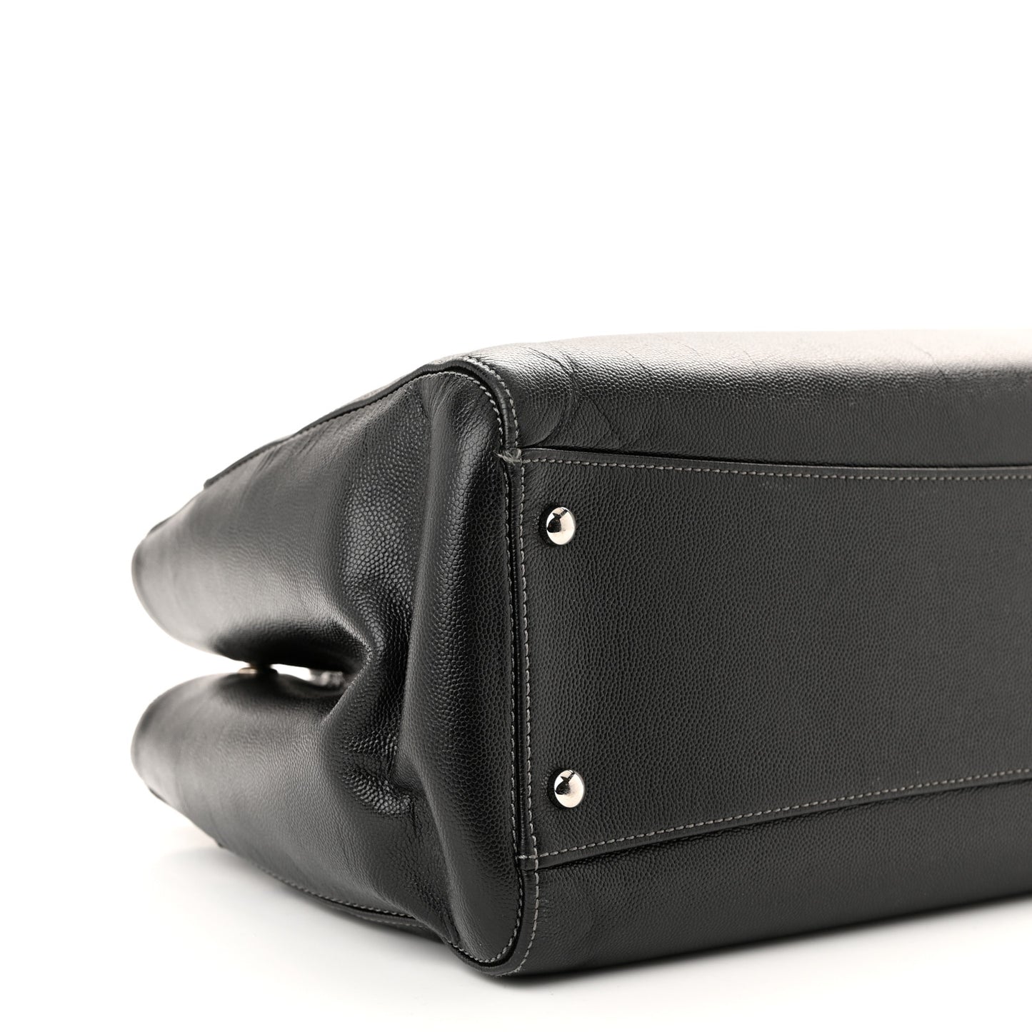 Calfskin Cerf Executive Shopper Tote Black