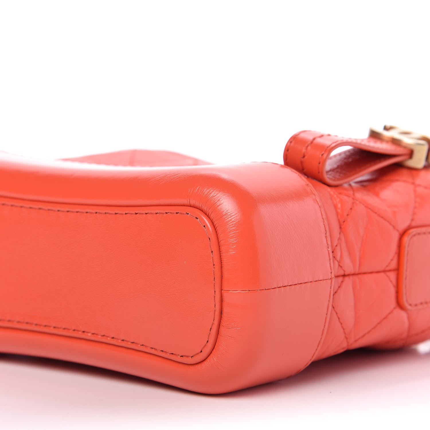 Chanel Aged Calfskin Quilted Small Gabrielle Hobo Red 7 of 9